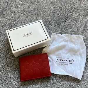 Coach leather flip wallet